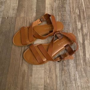Strapped brown sandals
